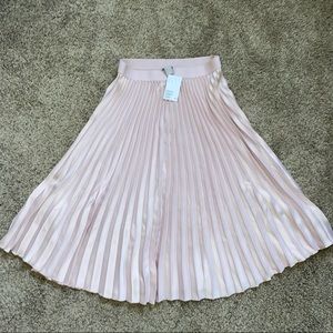 H&M Pleated Blush Skirt NWT